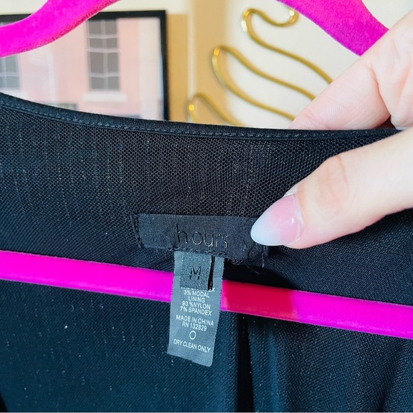 h:ours Cherie Metallic Stripe Long Sleeve Wrap Mini Dress - Picture 7 of 10